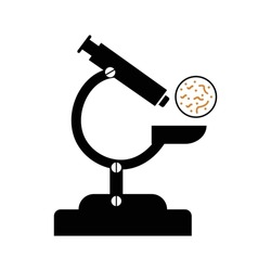 Biology lab equipment microscope icon | Black Vector illustration |