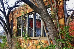 The abandoned African American segregated school of Loverture in Slick, Oklahoma