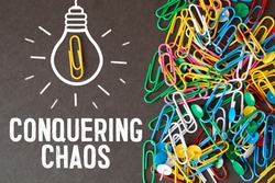 text conquering chaos, business concept