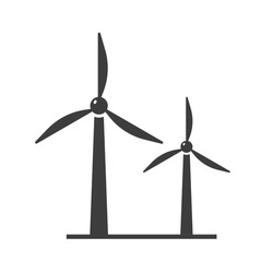 Wine turbine icon showing wind power on white background. Vector
