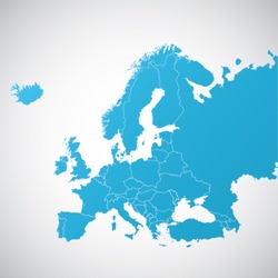 Europe vector political map 