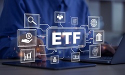 ETF,Exchange traded fund.Businessmen using a laptop and tablet with icons of ETF.Business finance concept.Stock market index fund.
