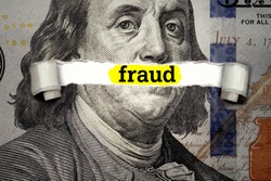 Torn bills revealing Fraud words. Ideas for Election and voting rights in United States, Money and Taxes