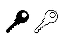 Key icon set. Key vector icons. Key symbols