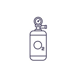 oxygen tank vector line icon