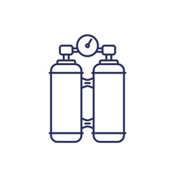oxygen tanks line icon on white