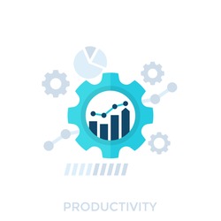 productivity, productive capacity, performance analytics vector illustration
