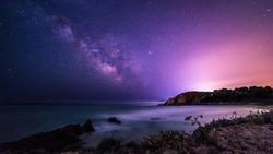 A beautiful milky way in the sky of Sardinia in a day of summer