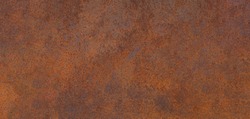 Panoramic grunge rusted metal texture, rust and oxidized metal background. Old metal iron panel. High quality