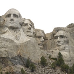 Mount Rushmore in South Dakota that has been isolated