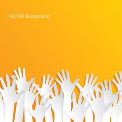 Vector background. colorful up hands
