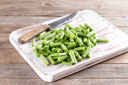 Green Bean Slices for Green Bean Salad. Step by step recipe. Healthy salad