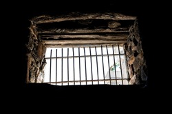 Medieval prison window from the inside