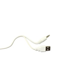 USB cable and Jack plug isolated on white background