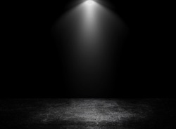 Empty space of Concrete floor grunge texture background with spotlight.