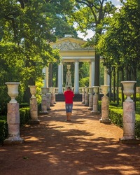 Park of Pavlovsk Palace, an 18th-century Russian Imperial residence built by the order of Catherine the Great for her son Grand Duke Paul, in Pavlovsk, within Saint Petersburg.