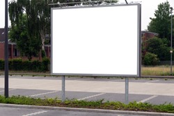Billboard at a parking lot of an supermarket in germany