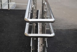 Stainless steel railing. Improvement of urban areas.