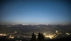 night shots of salzburg und berchtesgaden in winter, seen from roßfeldstraße (