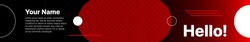 Youtube Channel Red Horizontal Cover. Banner with Nickname. The header for Social Media Account with Transparent Background. Vector illustration