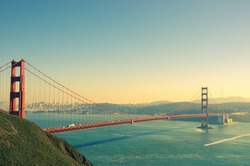 Panoramic view of Golden Gate brige in San Francisco