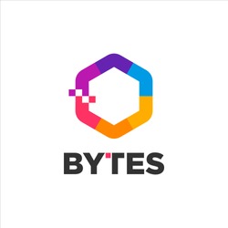 Byte Logo Hexagon Icon Modern Vibrant Color Geometric Shape for Technology Graphic Design Idea