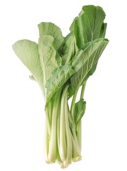 collard greens leaves on white background