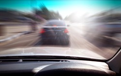 Cars driving at high speeds that cannot brake Causing a rear-end collision the car at front.