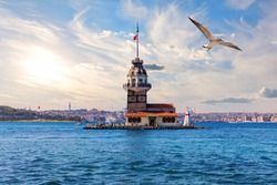 The Maiden's Tower in the Marmara sea, Istanbul, Turkey