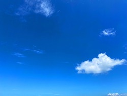 Beautiful blue sky and white cloud in the afternoon time. Color shade of nature background.
