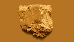orange sample of mineral or stone on orange background, shape or casting, art or idea
