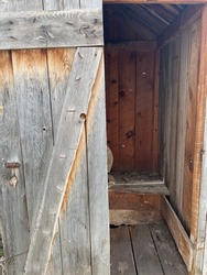 Abandoned outhouse at an abandoned Western Colorado homestead.