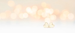 Banner. Background for Valentine's Day. two hearts with festive bokeh lights in the background. happy lovers day party invitation card layout, copy space.