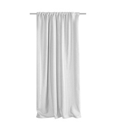 White grey curtains Isolated on a white background, front view. Photo ready for mock up.