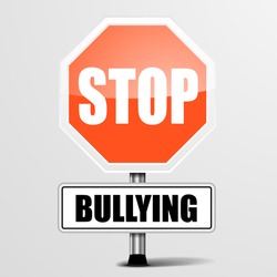 detailed illustration of a red stop Bullying sign, eps10 vector
