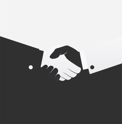 Vector black and white handshake icon