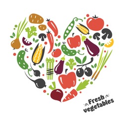 heart vegetables set