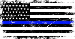 Vintage american police support flag