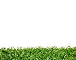Green grass background with white area for copy space. Artificial turf tile background.