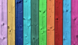 Colorful painted wood planks texture background