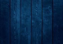 Old wood planks blue color background