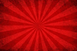 Red grunge background with sunburst 