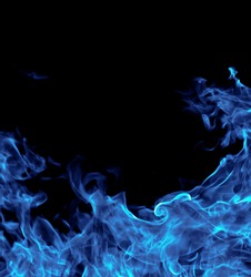 Perfect blue fire on black