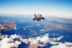 Skydiver. Parachuting is fun!