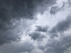 Atmosphere of overcast sky before to rainy.Dusk overcast sky in rainy season. Rainy cloudy floating on sky frame. 