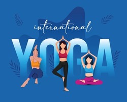 international yoga day. yoga body posture.. vector illustration design minimal vector 