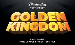 editable golden kingdom vector text effect with modern style