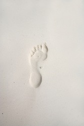 Beach with footprint