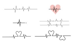  Cardiogram on white background,Cardiogram of love
