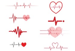 Cardiogram on white background,Cardiogram of love